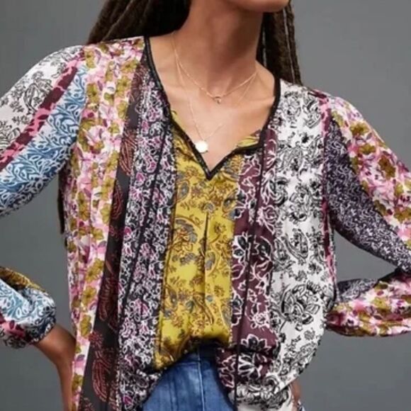 NWT Anthropologie Daniel Rainn Corinne Corinne Blouse size XXS Petite - Picture 1 of 12